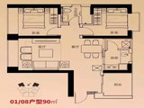 加福华尔登府邸_2室2厅1卫 建面90平米